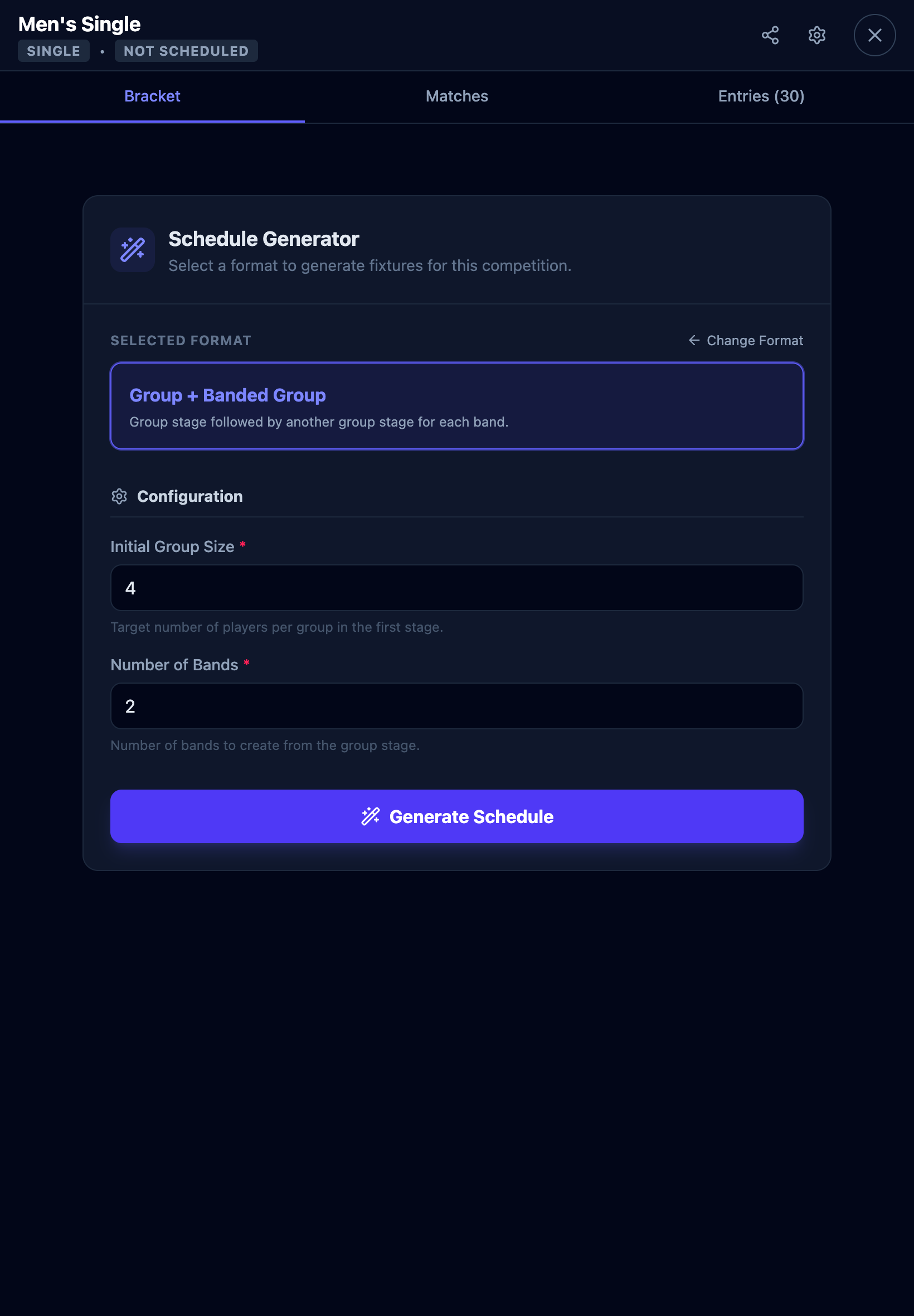 Banded Group Configuration