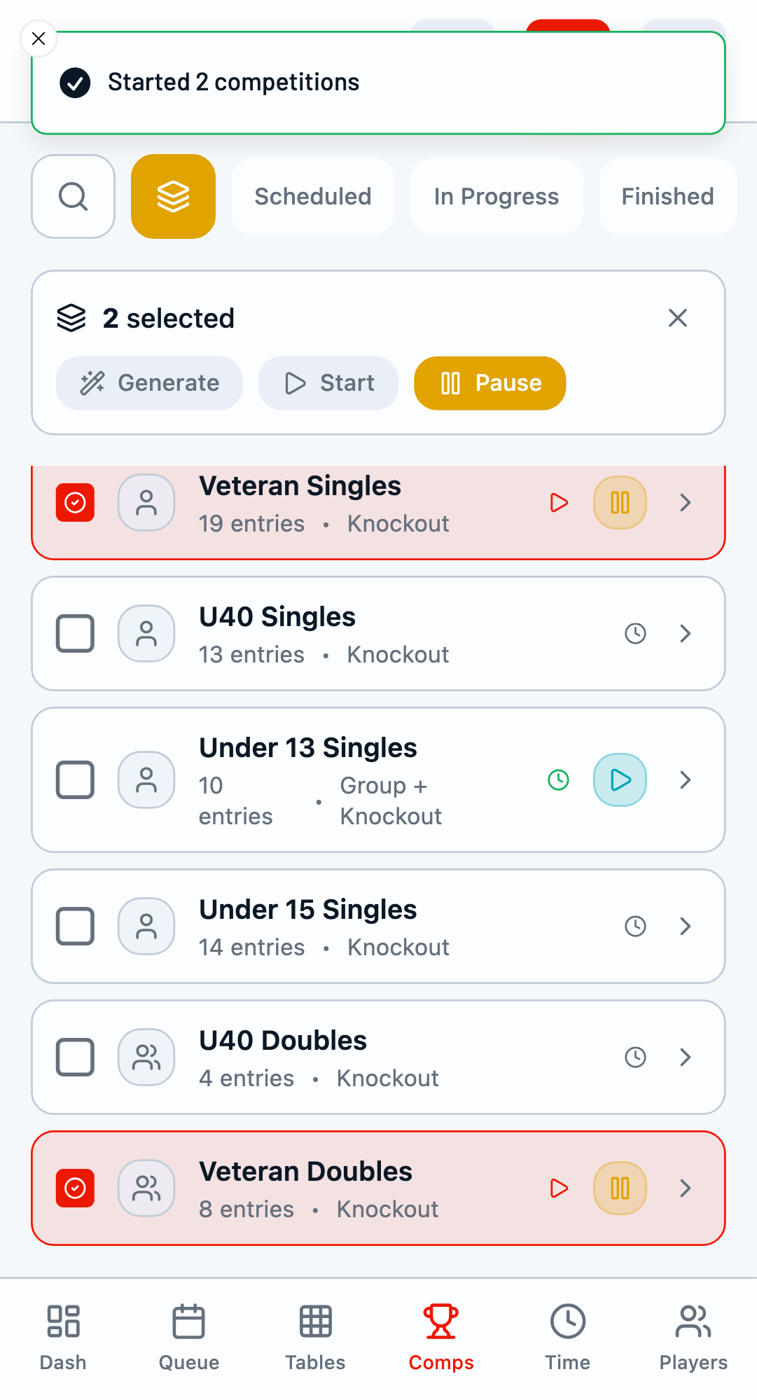 Pause button available