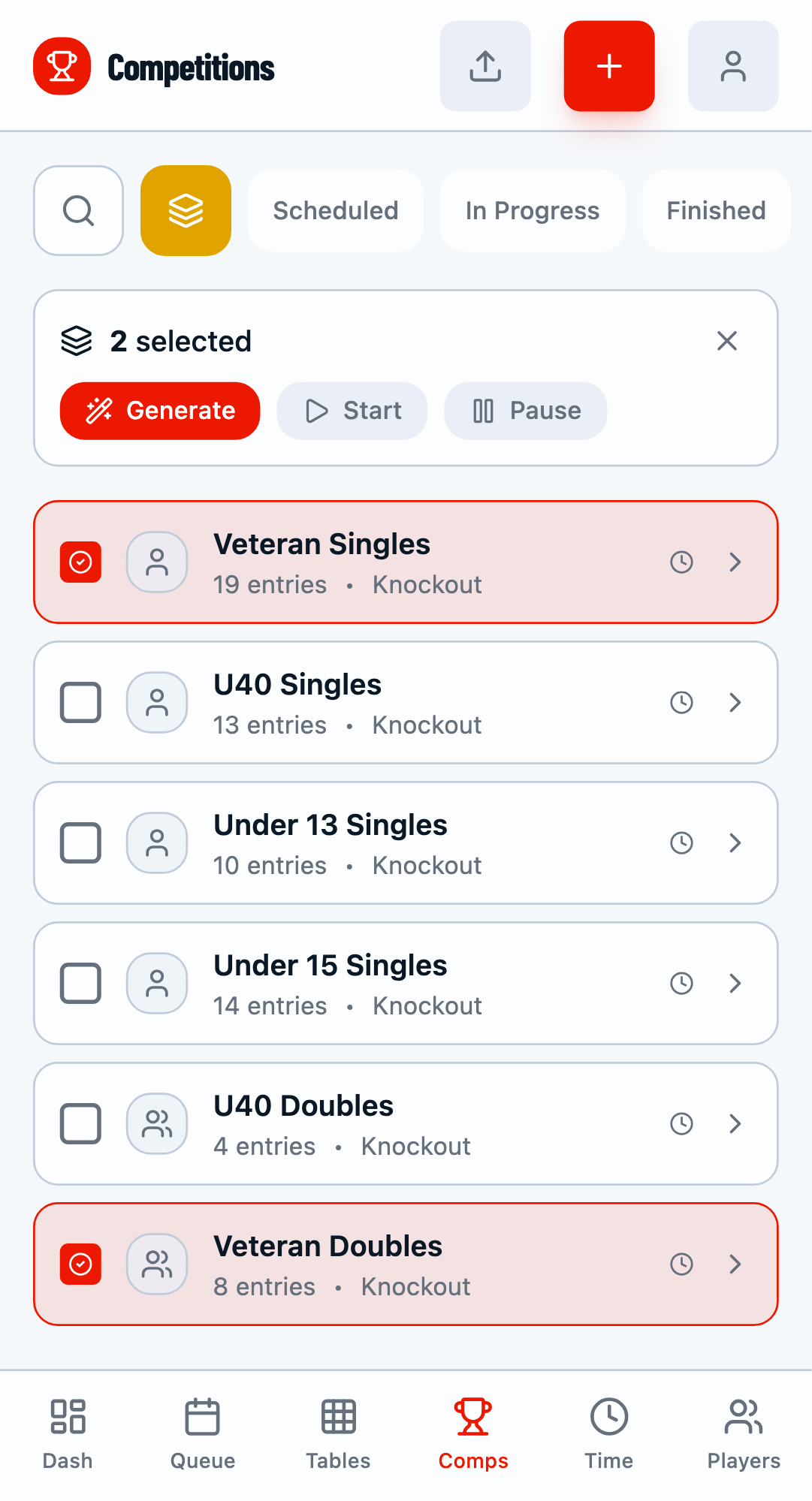 Two competitions selected