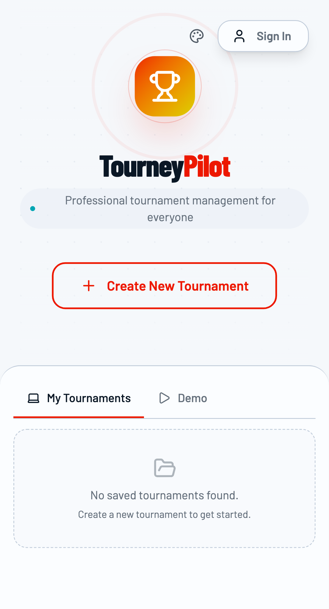 Home page in light mode