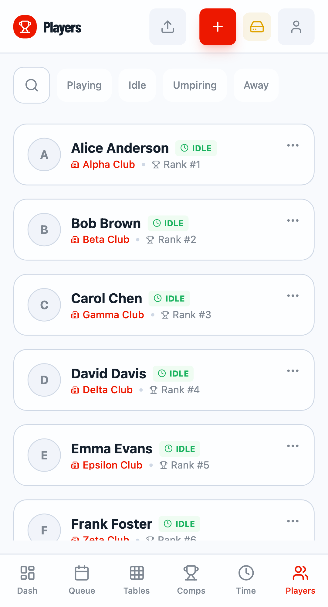 Players added to roster