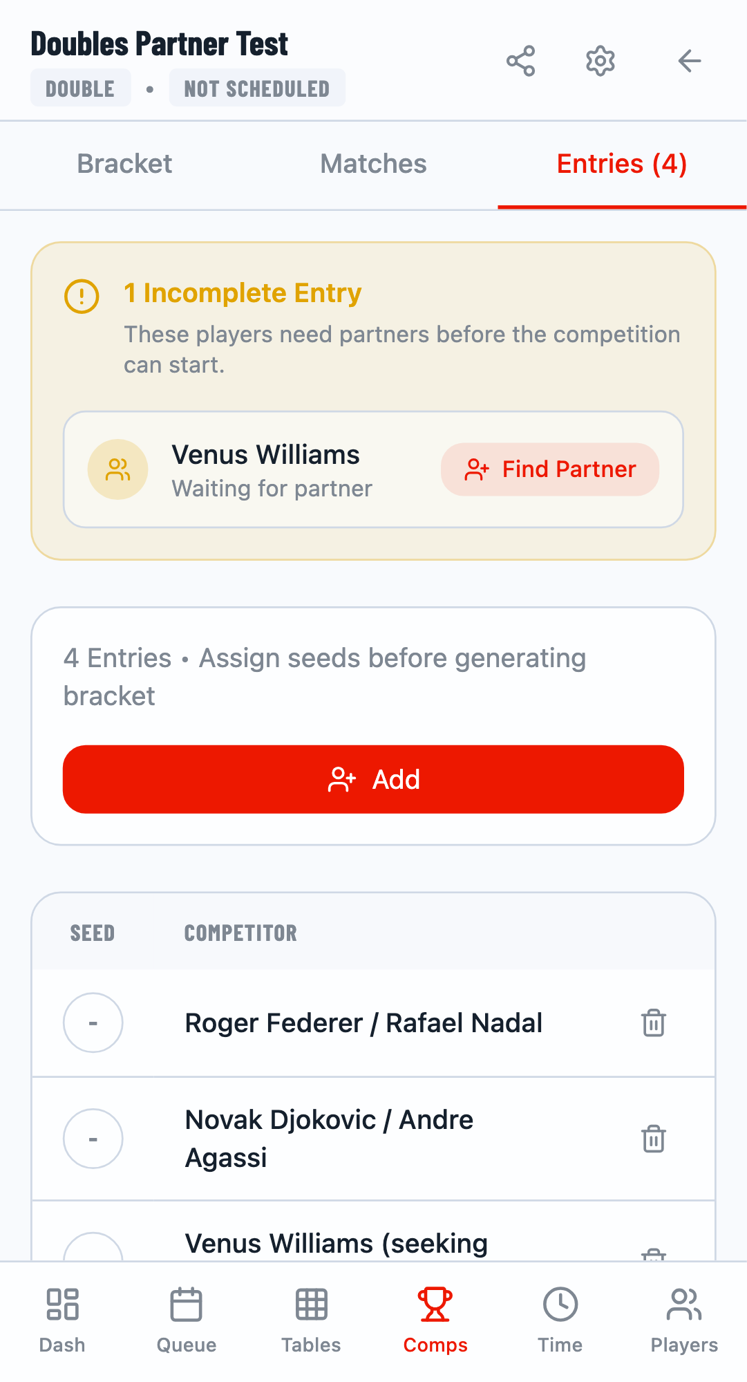 Incomplete entry warning