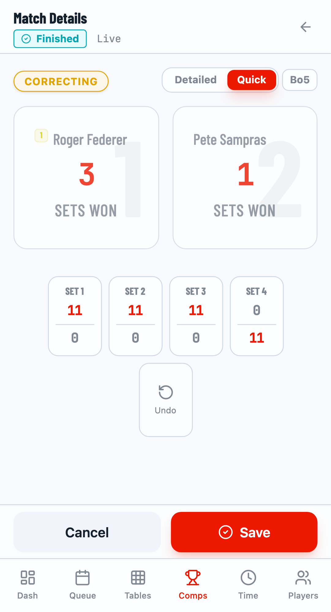 Ready to save correction