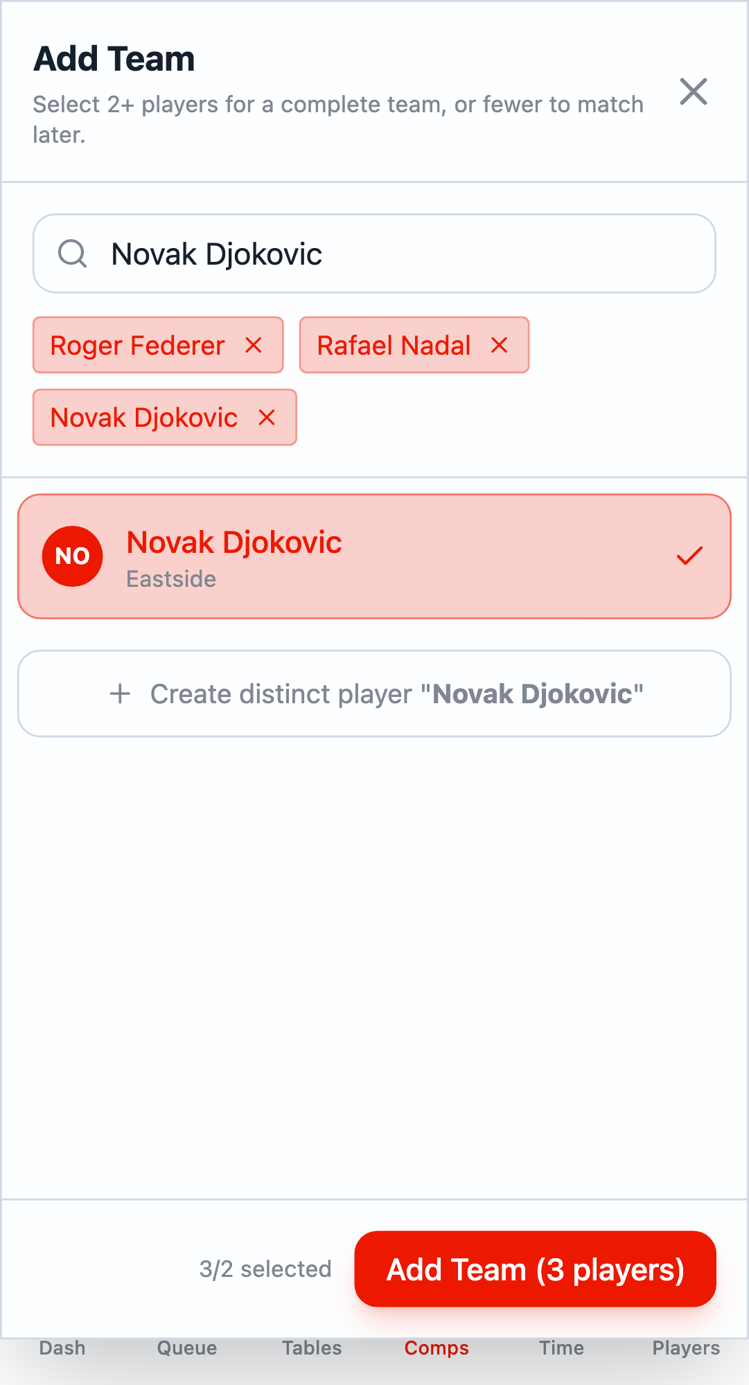 Three players selected for team