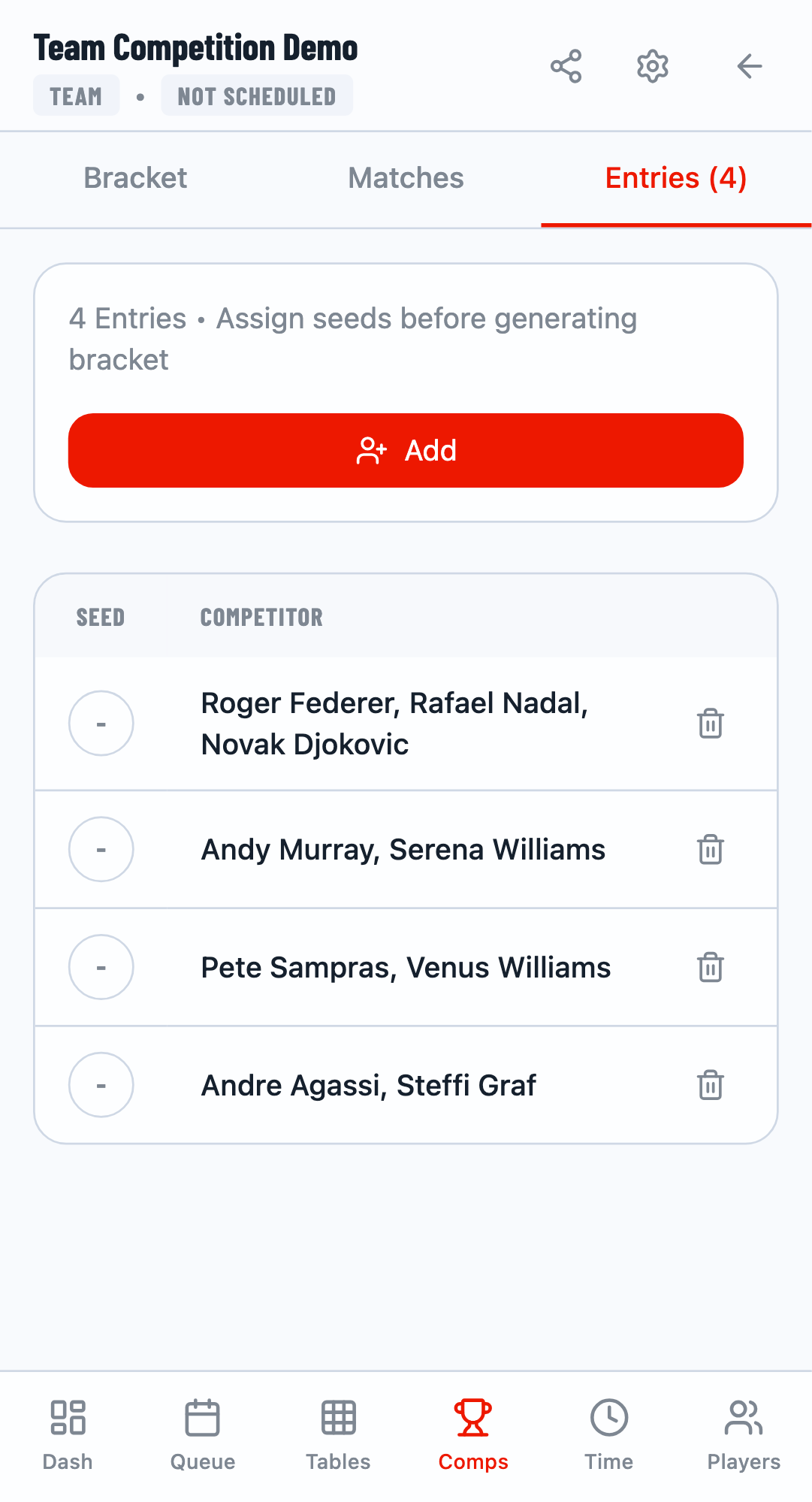 Teams after auto-balancing
